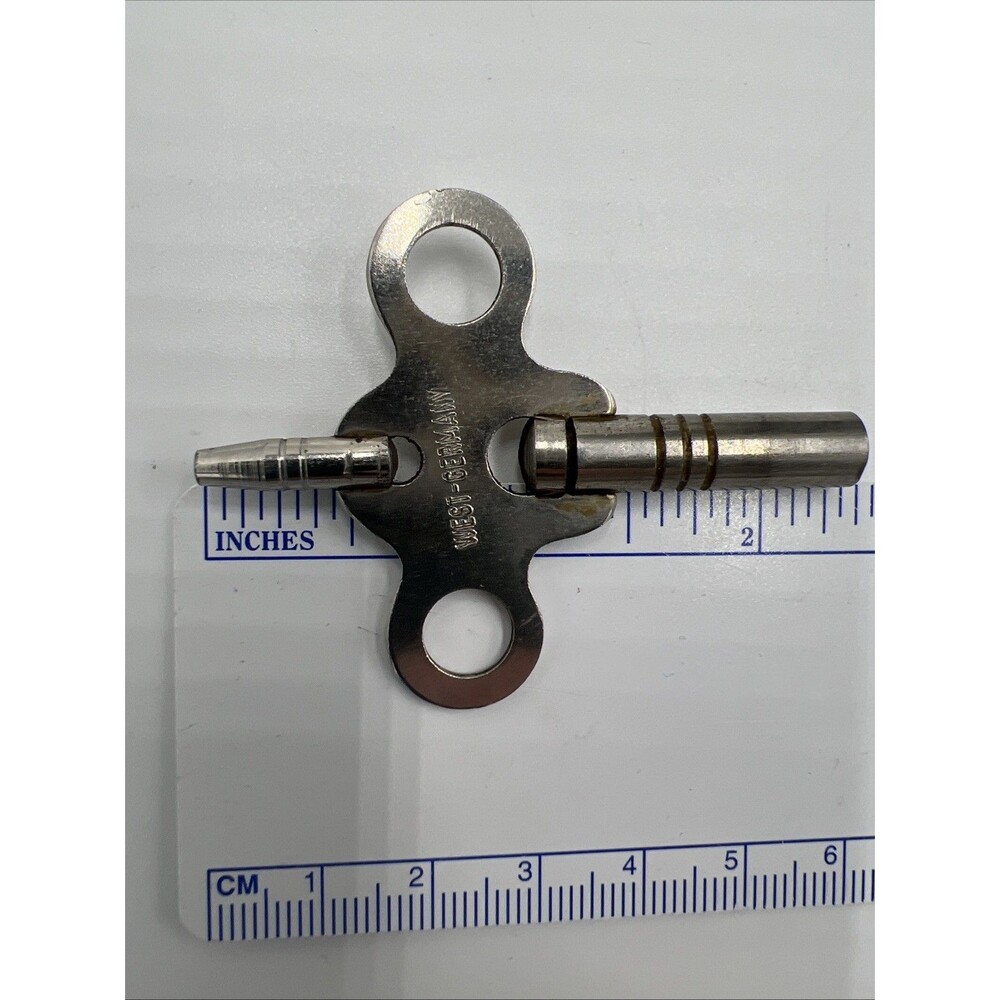 Antique Clock Key West Germany Double End Clock Wind Up Key 54380 - Picture 5 of 7